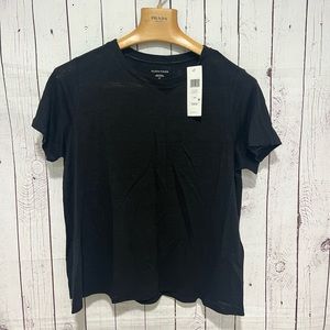 Eileen Fisher Women’s Small Black Organic Linen Short Sleeve Tee! #627
